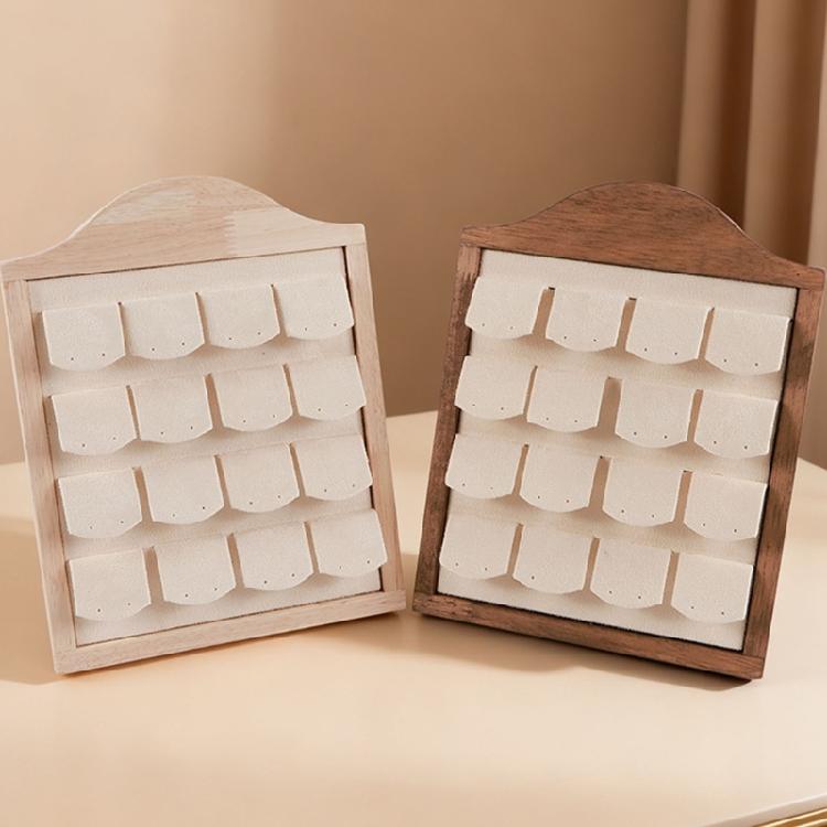 Flannel Lined Wood Rings Holder Display Stand For Secure Jewelry Presentation In Stores And Homes