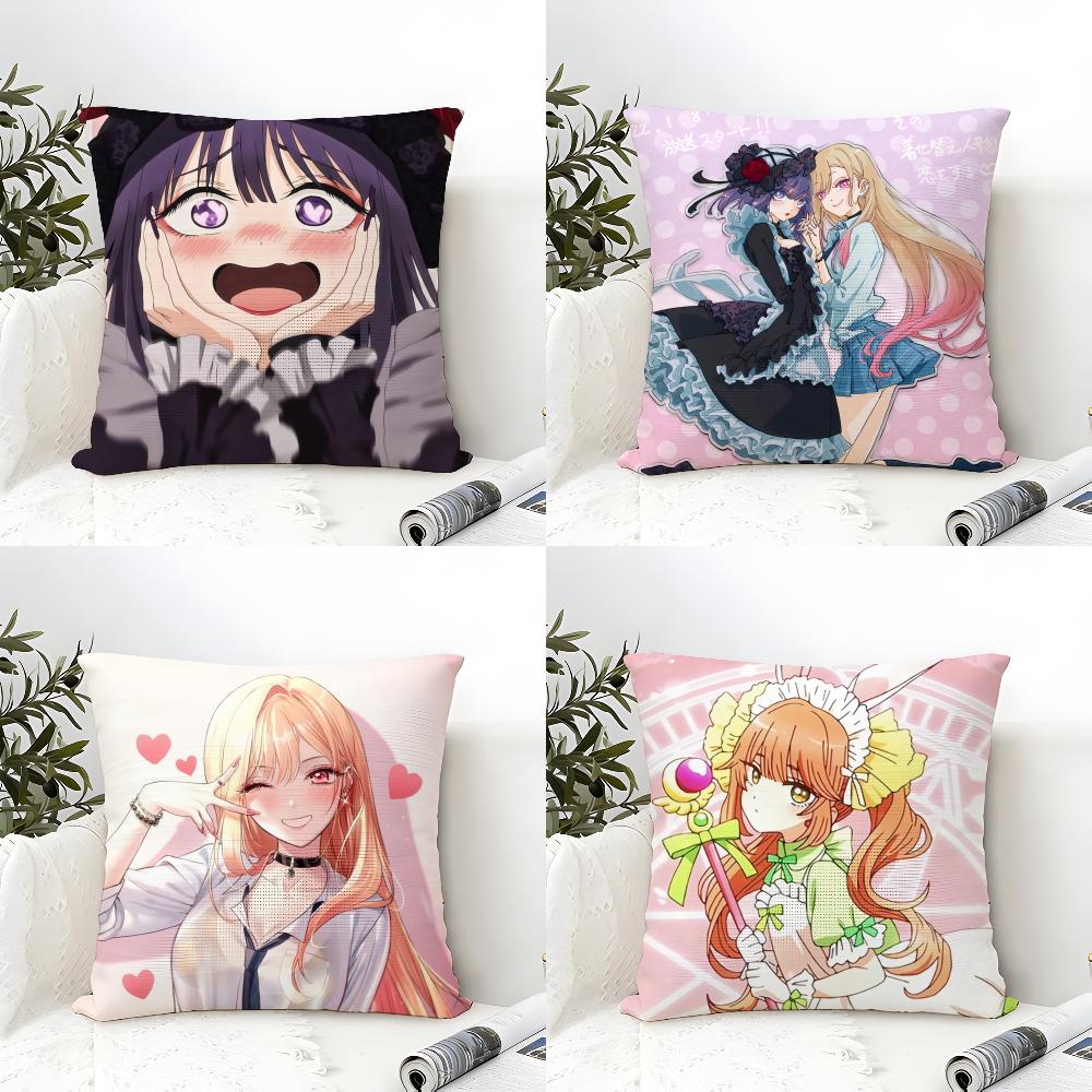 Cartoon Anime My dress up darling Movie Sticky Pillow Case linen pillow case sofa home decor cushion cover cushion cove