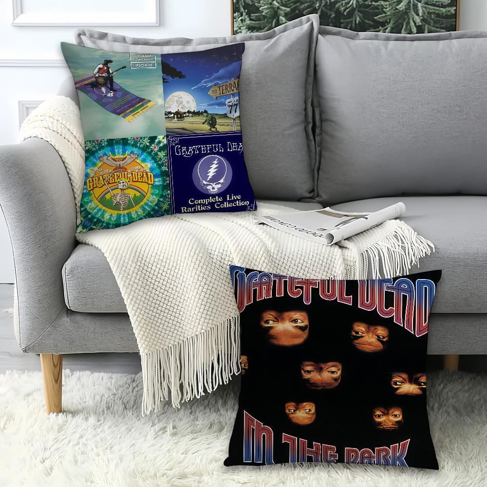 Hot Rock Band G-Grateful D-Dead  Pillow Case Office Cushions Suitable For Sofa Car Bedroom Decorative Cushion Cover