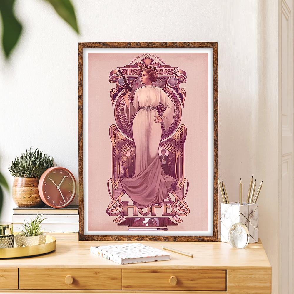 

Современная живопись на холсте косплей принцесса Лея Классические плакаты к фильмам Ты моя единственная надежда Искусство Подписанные художественные принты Настенное искусство Картина