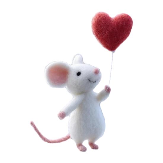 Handmade Felt Mouse Plush Toy Cute Animal Ornament Soft Charming Home Decor Unique Gift for Collectors