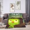 Duolingos Owl Duo Blankets  Camping Flannel Throw Blanket For Couch Chair Sofa Bed Warm Soft Custom Quality Bedspread Gift Idea
