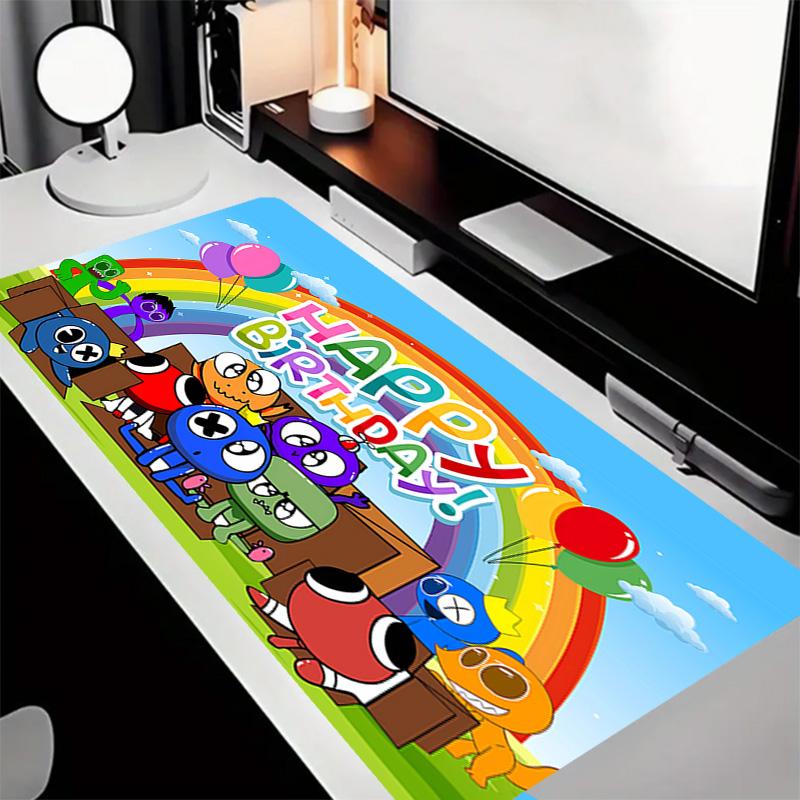 Rainbow Friends1 Theme Premium Non-slip Mouse Pad with Stitched Edges,Durable Rubber Material,for Desktop & Gaming Great Gifts