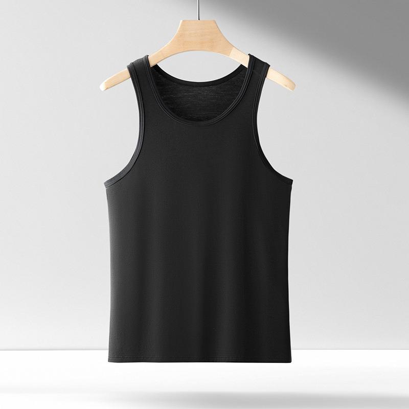 Modal Men s Slim Fit Tank Top Plus Size Sweatshirt 3XL чёрный