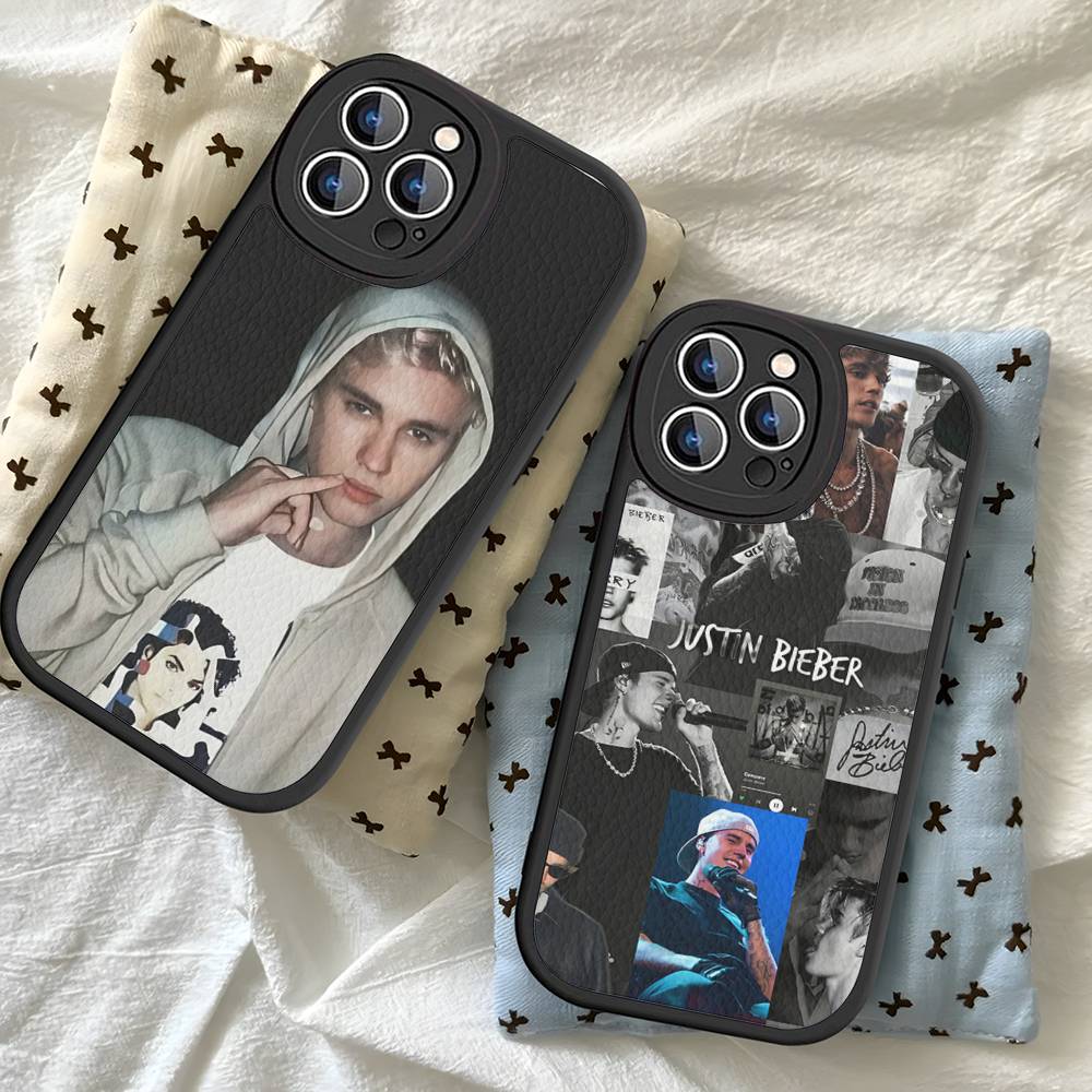 Sänger J-Justin B-Bieber Für IPhone 16 16E 15 14 13 12 11 Pro Max Plus Leder Rückseite Handyhülle