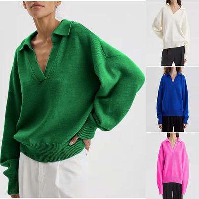 Herbst Winter Damen Strick Rollkragen Pullover Grün Pullover Luxuriös Entspannte Passform Schlankmachend und Vielseitiges Oberteil