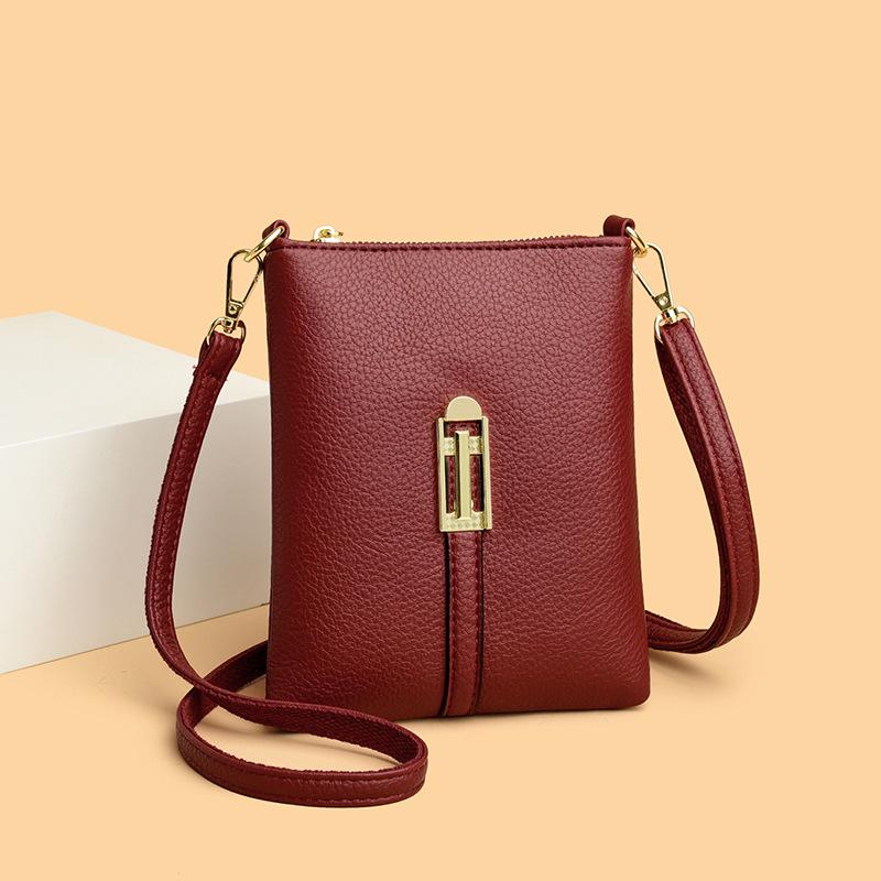Weiche Leder Umhängetasche Damen Handy-Tasche Ein-Schulter Großraum Modische und Trendige Tasche