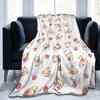 Rilakkuma Korilakkuma Cute Bear Flannel Blankets Kiiroitori Cartoon Funny Throw Blanket for Home 125*100cm Lightweight