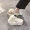 Slippers sandals women's casual breathable toes women's drag muffin sandals flip-flops summer new hairball women's shoes