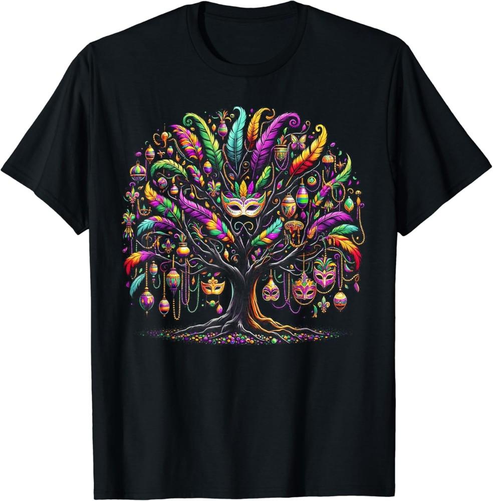 Mardi Gras Tree Beads New Orleans Festival T-Shirt Unisex T-Shirt L