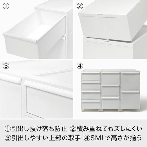 Like-it Storage Box Closet System with Drawers, Medium, 32cm Wide X 52cm Deep X 21.5cm High, All White, CS-D2, 52cm Deep, Perfect for Closet Storage,