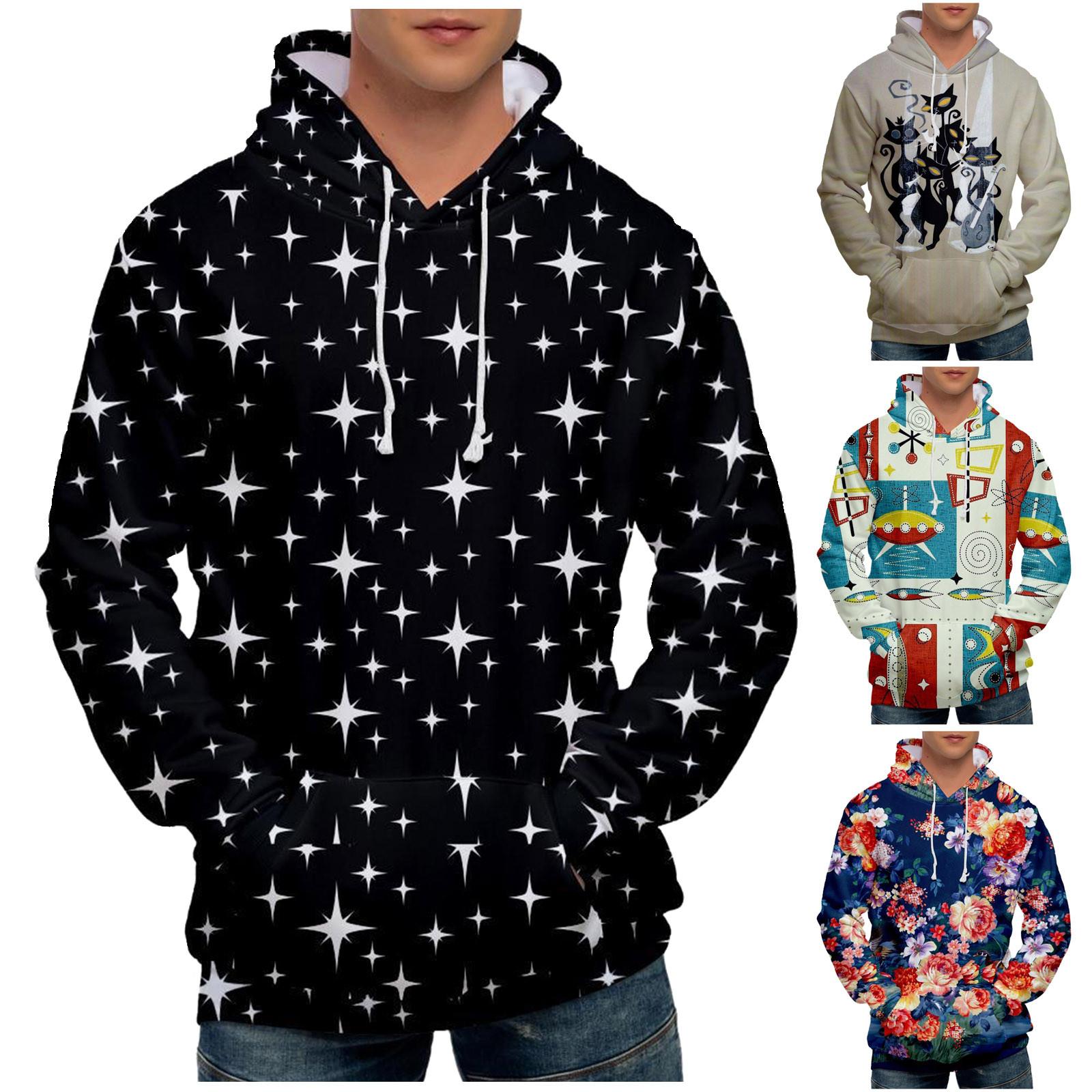 

Модний вільний чоловічий і жіночий светр з довгим рукавом і капюшоном M хакі