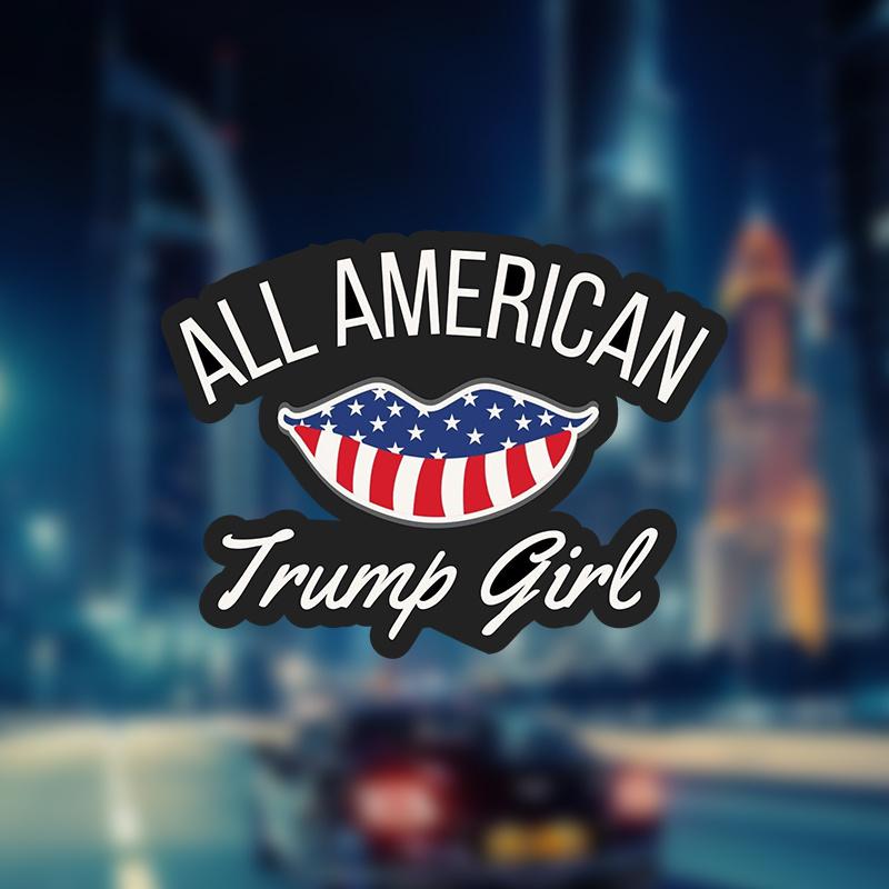 1pc ALL AMERICAN TRUMP GIRL Car Stickers Auto Accessories Window Bumper Body Windshield Scratch Covering Decals Decoration
