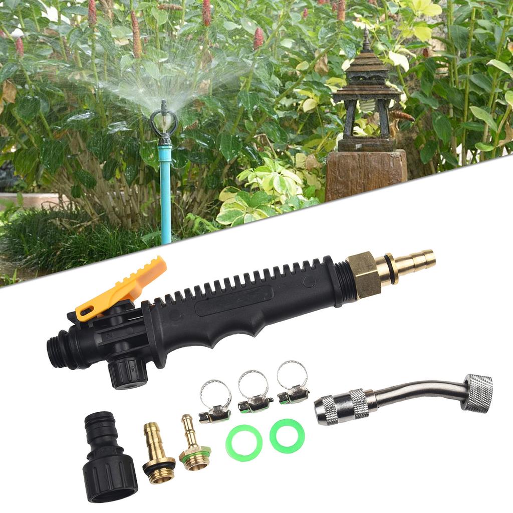 Sprayer Wand Replace 1/4" & 3/8" Brass Barb Universal Sprayer Wand 2 Hose Clamp Replacement Spray Bar with Shut-off Valve