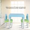Childrens Kids Plastic Table Chair Set Lrning Studying Desk for Home Kindergarten Blue Green