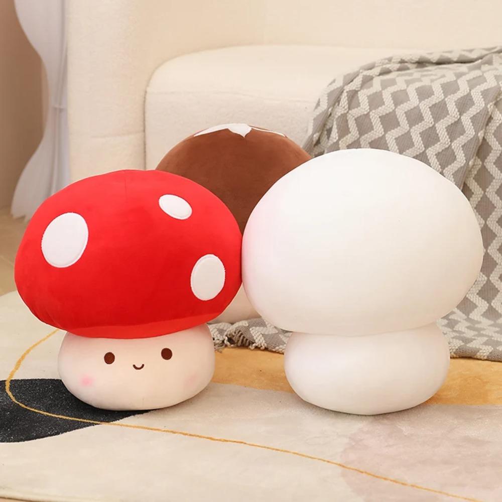 Cute Plush Mushroom Pillow Stuffed Plant Mushroom Soft Doll Creative Mushroom Toy Kids Home Decor Gift for Boys Girls