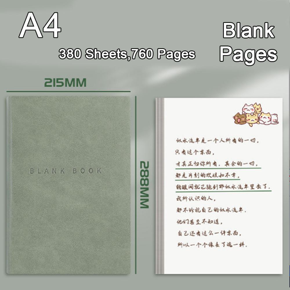 A5 Ultra-thick Notebook with Blank Inner Pages, Student Leather Notepad, Drawing Notebook, Business Meeting Minutes, Mind Map