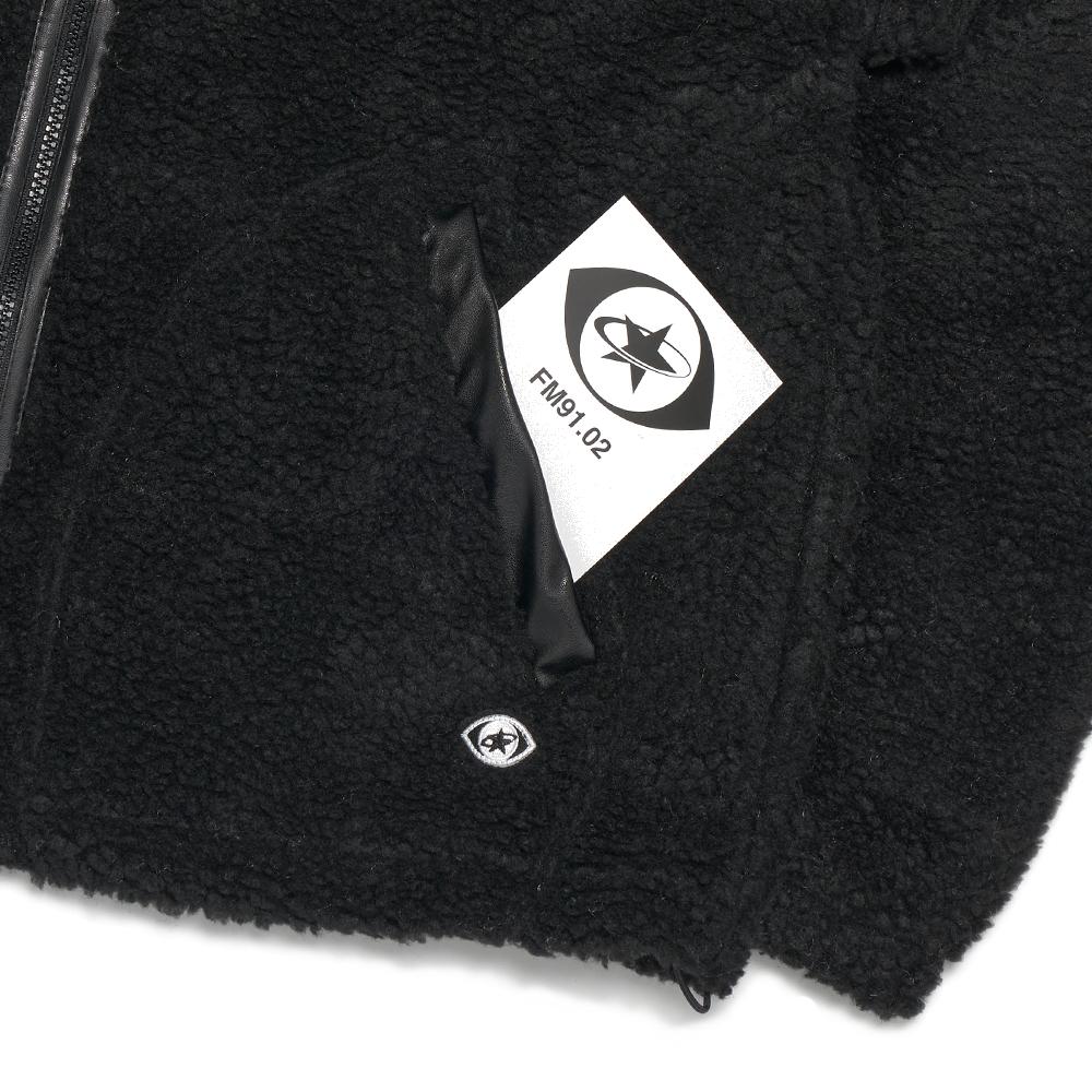 Fm91.02 Teddy Bear & Paisley Reversible Jacket Black