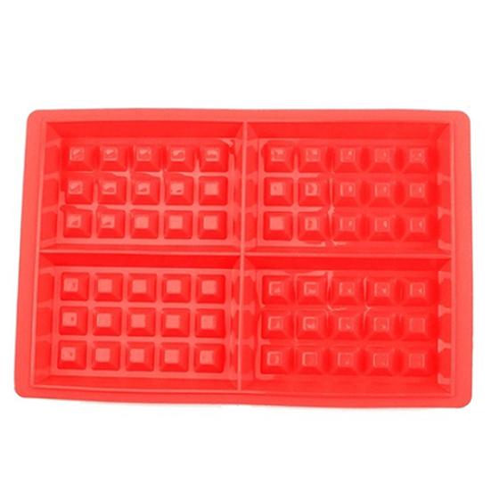 Eco-Friendly 4-Cavity Waffles Cake Chocolate Pancake Silicone Mold Baking Mould