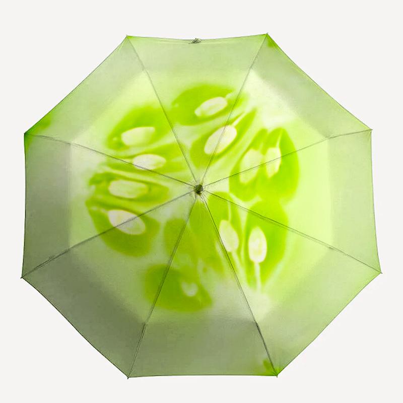 

1pc Cucumber Slice Automatic Open/close Folding Compact Umbrella, 8-Rib Sturdy Canopy, Lightweight Portable, Everyday Use, Gift, Outdoor Umbrella, Tra