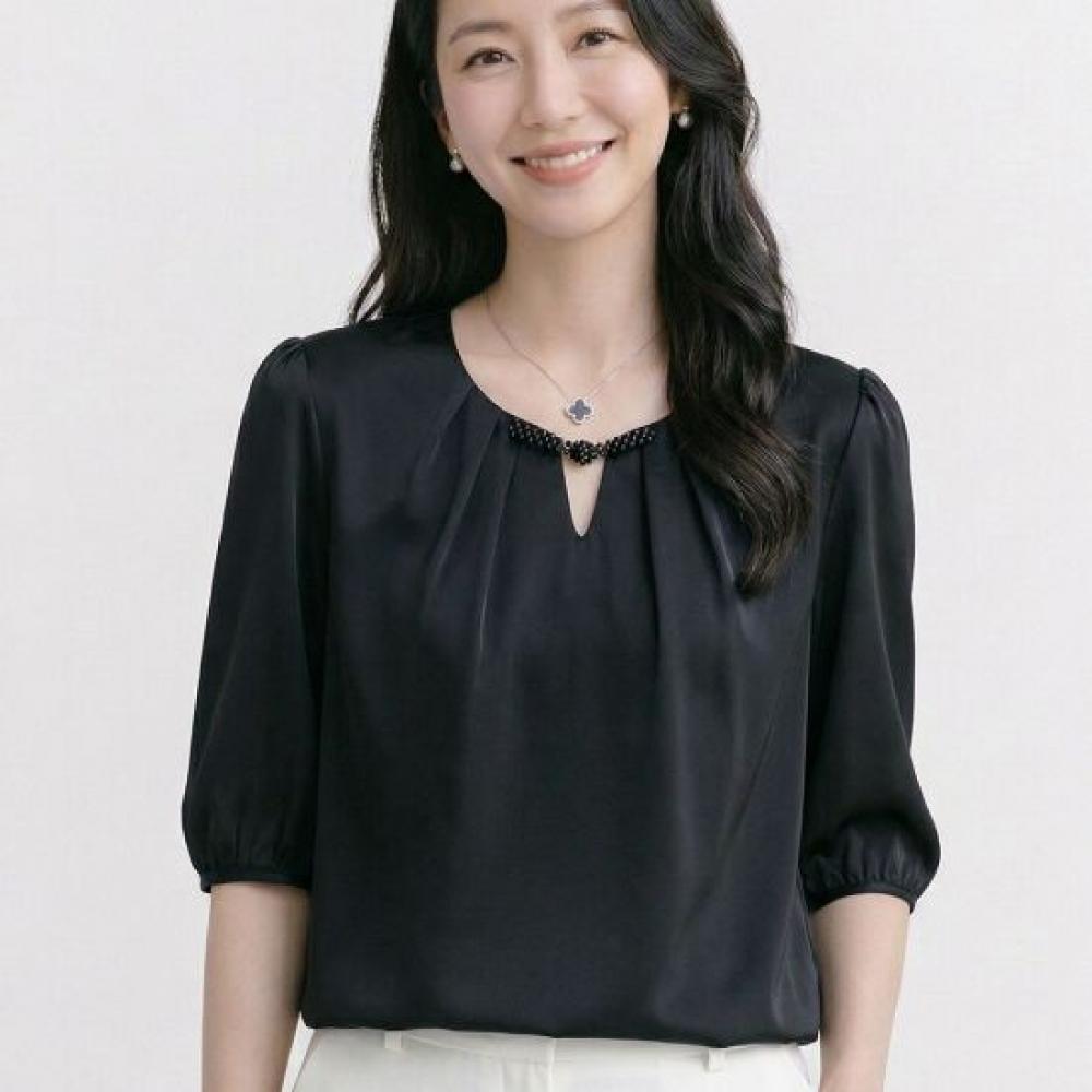 Navava Women Shirring Bead Point 5 Sleeve Blouse Nb3112