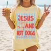 Funny Christian Cookout Shirt Comfort Colors Tee Jesus and Hot Dogs Shirt BBQ Faith Humor Gift Funny Tshirt Men