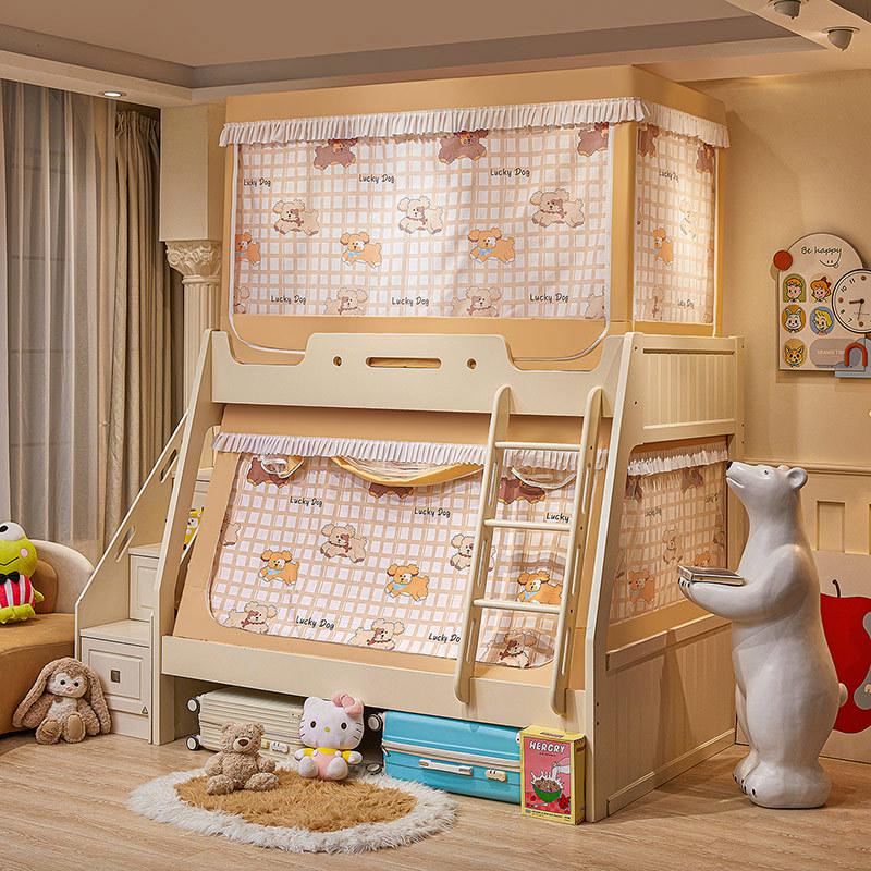 Children's Bunk Bed Mosquito Net with Anti-Fall Protection and Integrated Bracket