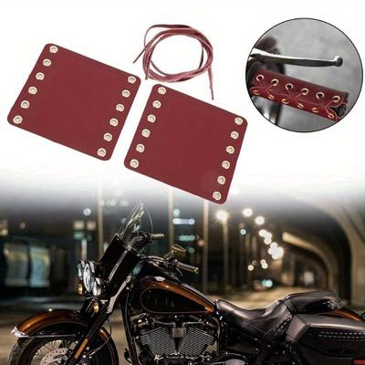 1 Paar Vintage Leder Lenkergriffabdeckung Dekorative Bergzubehör Verstellbare Motorrad- und Elektrofahrrad-Lenkerabdeckung.