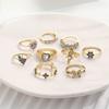 S/Set Tide Pink Love Heart Butterfly Purple Drill Grapes Flower Geometry Rings Sets For Women Originality Ring Party Jewelry