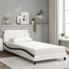 VidaXL Bed with Mattress White and Black 100x200 Cm Faux Leather 3208363