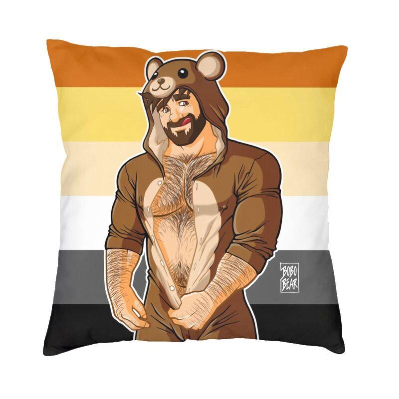 Gay Pride Adam And Ben Like To Play Pillow Living Room Decor Bobo Bear Lgbt Art Cushion Decoration Salon Square Pillowcase