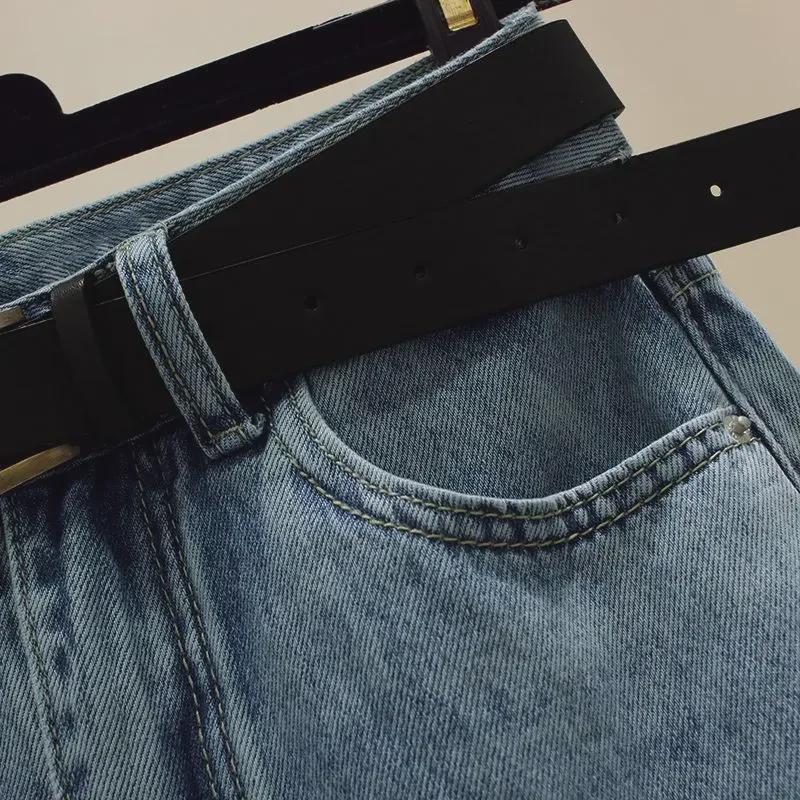 High-Waist A-Line Denim Skirt for Women - Split Design, Medium To Long Length, Perfect for Spring, Summer, and Autumn