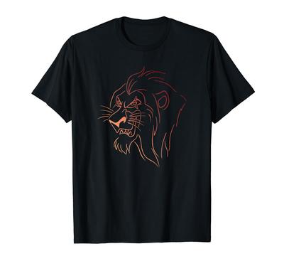 Disney Lion King Scarlet Gradient Outline Portrait T-Shirt