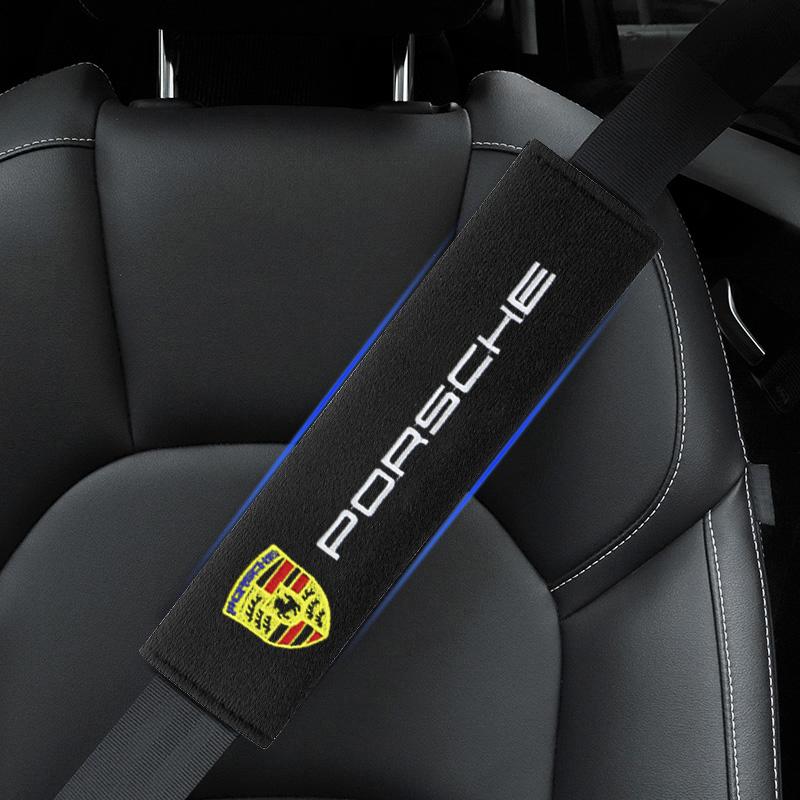 2Pcs Seat Belt Cover Car Cotton Safety Shoulder Protector For Porsche 911 928 944 968 Boxster Cayenne Macan Panamera