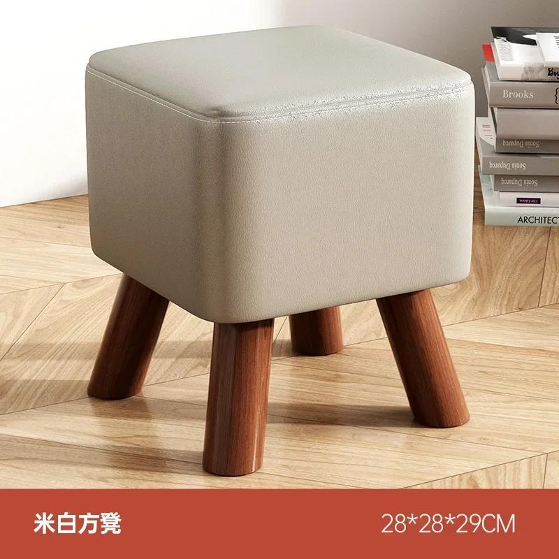 Creative Jelly Bean Stool Household Leather Ottoman Living Room Sofa Pedal Modern Doorway Shoe Stool Stylish Footrest