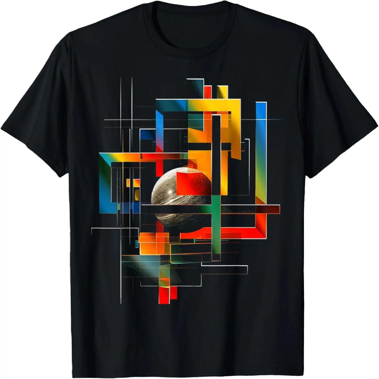 Planet Colorful Art Geometric Polygon Graphic Planet T-Shirt S чёрный