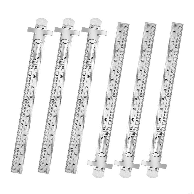 6Inch 15cm Metric Scale Ruler Pocket Ruler with Detachable Clip Precisions Pocket Ruler for School Engineer A0KF