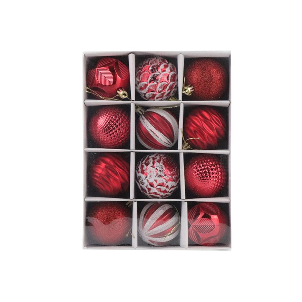 12 Stück Weihnachtskugel-Ornamente 2,36 Zoll Bruchsicherer Kunststoff Weihnachtsbaumschmuck Anhänger Dekorative Weihnachtsbaumkugeln Für Baum Feiertag