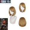 Biohazard 4 Remake Ashley Graham Wig Short Brown Pear Blossom Style Cosplay Hairpiece