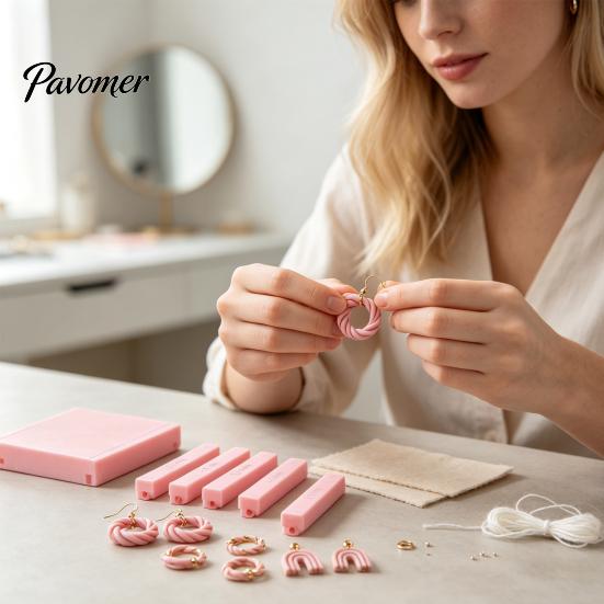 Professional Clay Jewelry Equipment Polymer Bead Roller & Snake Maker Tool, 6 Sizes Earring Craft Kits Strip Hoop for DIY Making Accessories