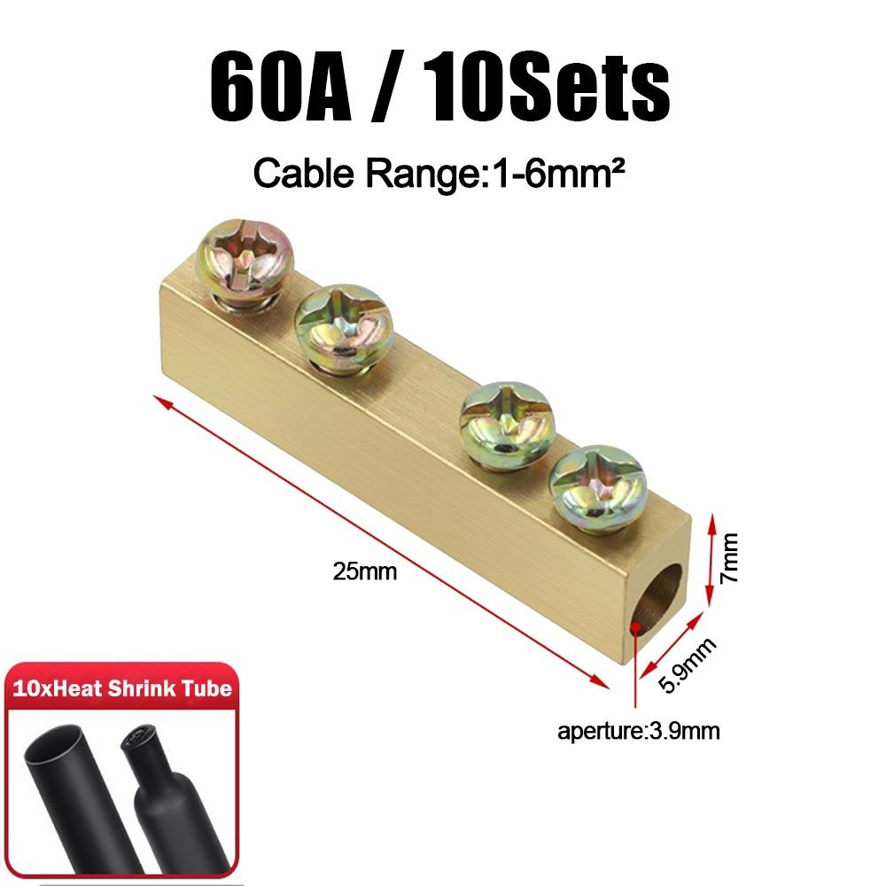

With Heat Shrink Tubing Brass Terminal Block Pressure Free Waterproof Quick Terminal Block High Current Fast Connector