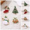 Clothes Accessories Enamel Rhinestone Brooches Korean Style Snowman Brooch Christmas Brooch  Daily