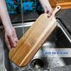 WXCOO1pc Long Handle Food Boards Kitchen Solid Wood Cutting Board Cake Dessert Tray Acacia Wood Food Boards Kitchen Supplies