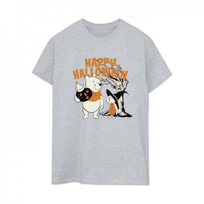 Womens/Ladies Winnie The Pooh And Piglet Happy Halloween Cotton Boyfriend T-Shirt