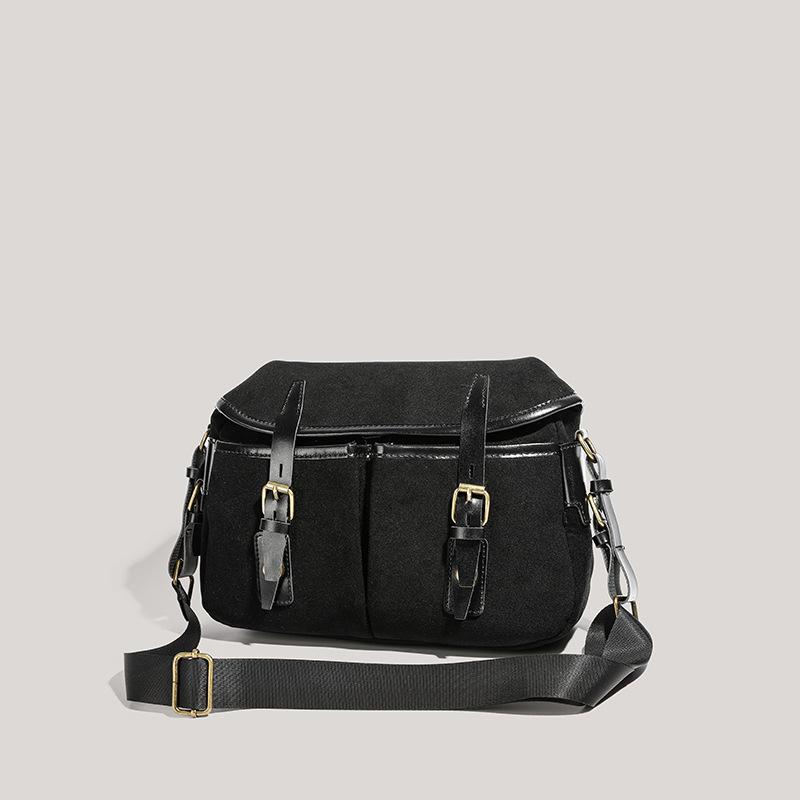 Bag autumn and winter new niche design suede retro shoulder bag large capacity oblique span bag