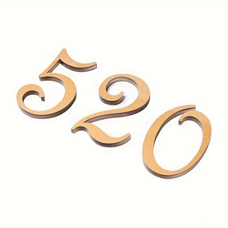 5cm Acryl Goldene Hausnummer Briefkasten Adressschild mit Kleberückseite - Tür-Stil Montage