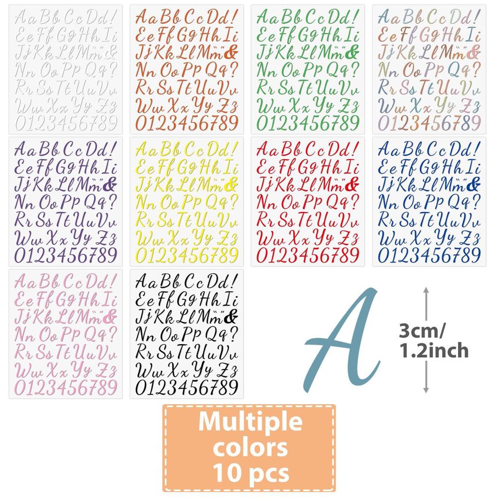 Iron-on Vinyl Patches with Letters of the Alphabet A-Z, Assorted Colors, for Clothing, T-shirts, Pants, Bags, DIY Crafts