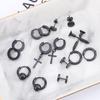 Stainless Steel Round Circle Unisex Geometric Hoop Earrings Stud Earring Drop Earring Jewelry Set