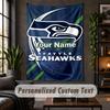 Personalized Wall Tapestry,Seattle Seahawks Custom Text, Soft Fabric Wall Art For Indoor Decoration