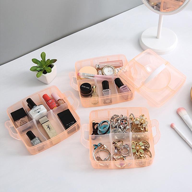 Compact 18-Compartment Three-Layer Portable Jewelry and Tool Organizer Box